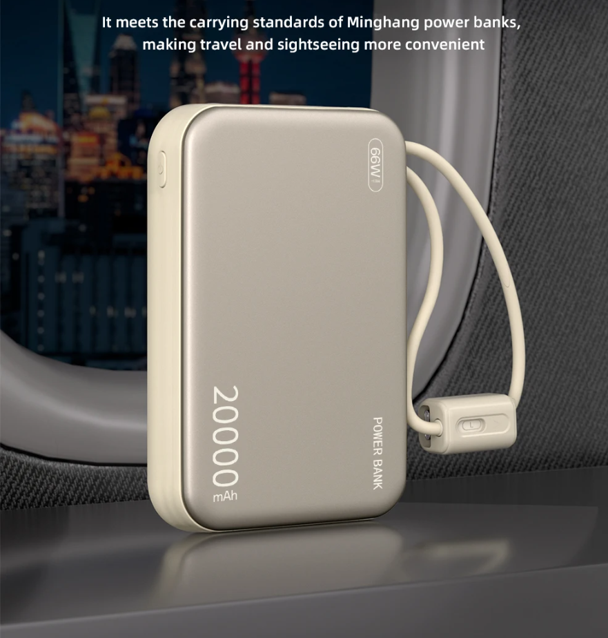 20000Mah 66W Fast Charge Power Bank CCC Certification with Cable for Samsung and Iphone